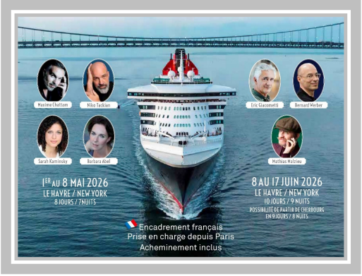 Deux traversées transatlantiques au départ de France avec Cunard en 2026