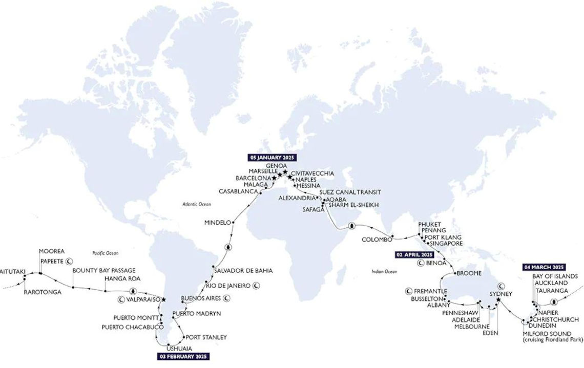 MSC Croisières ouvre les ventes de sa croisière Tour du Monde 2025