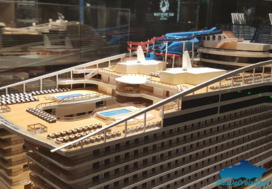 Maquette du MSC Europa, piscines arrières