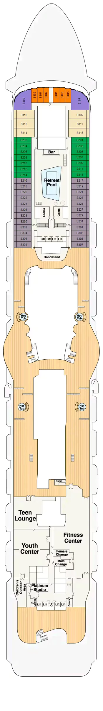 Plan Enchanted Princess - Pont 17 Sun